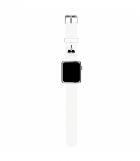 Karl Lagerfeld pasek do Apple Watch 42 / 44 / 45 KLAWLSLKW biały Silicone Karl