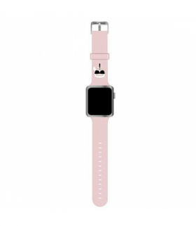 Karl Lagerfeld pasek do Apple Watch 42 / 44 / 45 KLAWLSLKP różowy Silicone Karl