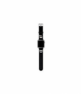 Karl Lagerfeld pasek do Apple Watch 42 / 44 / 45 KLAWLSLCKK czarny Silicone Karl & Choupette Head TFO GSM115378