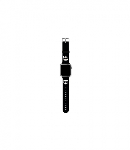 Karl Lagerfeld pasek do Apple Watch 42 / 44 / 45 KLAWLSLCKK czarny Silicone Karl & Choupette Head TFO GSM115378