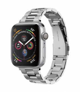 Spigen Modern Fit Band do Apple Watch 4 / 5 / 6 / 7 / SE 42 / 44 / 45 mm srebrny TFO BRA010120