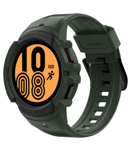 Spigen pasek Rugged Armor PRO do Samsung Galaxy Watch 4 44 mm military green TFO BRA011832