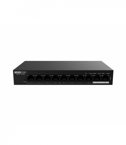 Totolink SW1008P Switch PoE 8x RJ45 100Mb/s PoE af/at, 2x RJ45 1000Mb/s, 99W TOTOLINK SW1008P