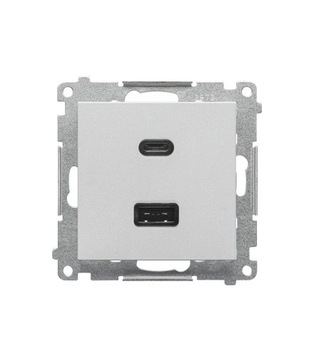 Ładowarka USB C+A (moduł), 30W, 230V, Aluminium mat Simon 55 TEC2CAQ.01/143