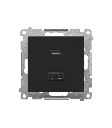 Ładowarka USB C+A (moduł), 30W, 230V, Czarny mat Simon 55 TEC2CAQ.01/149