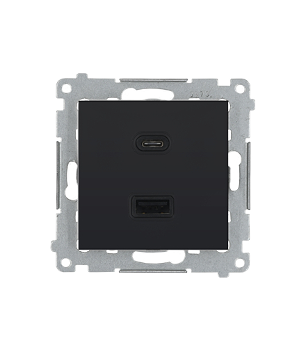 Ładowarka USB C+A (moduł), 30W, 230V, czarny Simon 54 DEC2CAQ.01/49