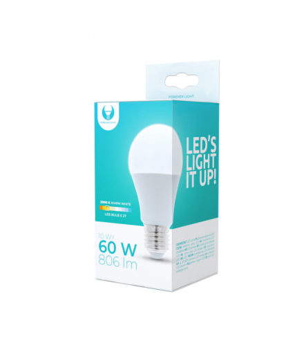 Żarówka LED E27 A60 10W 230V 3000K 806lm Forever Light RTV003455