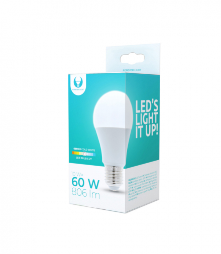 Żarówka LED E27 A60 10W 230V 6000K 806lm Forever Light RTV003457