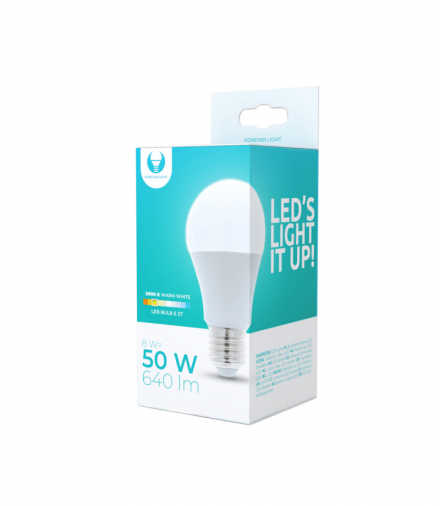 Żarówka LED E27 A60 8W 230V 3000K 640lm Forever Light RTV003458