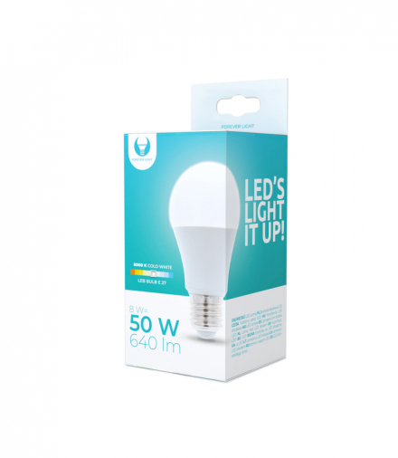 Żarówka LED E27 A60 8W 230V 6000K 640lm Forever Light RTV003460