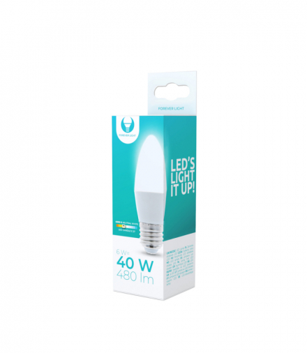 Żarówka LED E27 C37 6W 230V 4500K 480lm Forever Light RTV003468