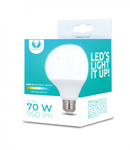 Żarówka LED E27 G95 10W 230V 4500K 950lm Forever Light RTV003627
