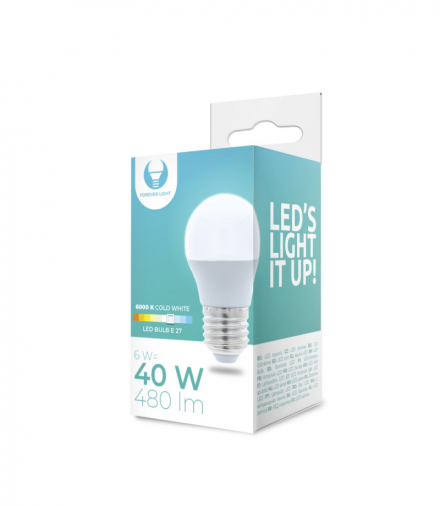 Żarówka LED E27 G45 6W 230V 6000K 480lm Forever Light RTV003658
