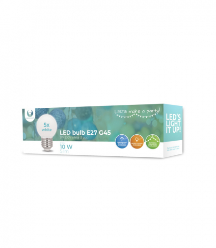 Żarówka LED E27 G45 2W 230V biała neutralna 5 sztuk Forever Light RTV003603