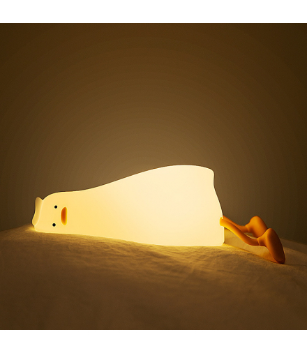 Lampka nocna LED LEŻĄCA KACZKA FNL-01 biała silikon Forever Light RTV100455