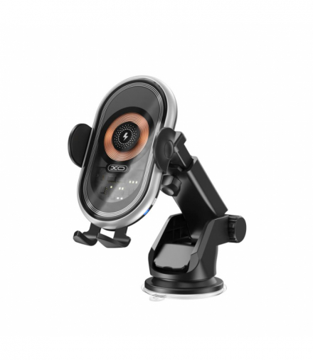 XO uchwyt samochodowy WX038 z ładowaniem indukcyjnym czarny 15W z przyssawką TFO GSM177822
