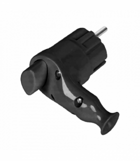 Wtyczka kątowa Uni-Schuko z wypychaczem 16A/250V, czarna Orno TP-05/CZARNY