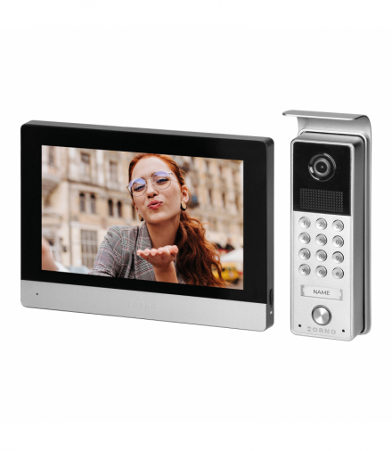 CERES Full HD, zestaw wideodomofonowy jednorodzinny, 4-żyłowy, 8, ekran dotykowy, Full HD, szyfrator Orno OR-VID-ME-1056FHD/B