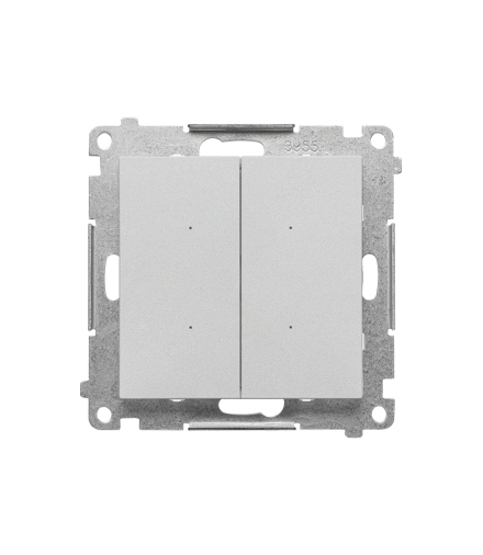 Łącznik elektroniczny podwójny, aluminium mat Simon55 TEW2.01/143