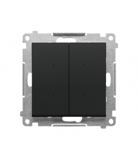 Łącznik elektroniczny podwójny, czarny mat Simon55 TEW2.01/149