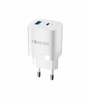 Forever ładowarka sieciowa GaN PD QC TC-05 1x USB-C + 1x USB 33W biała TFO GSM115405