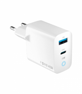 Forever ładowarka sieciowa GaN PD QC TC-06-33AC 1x USB-C 1x USB 33W biała TFO GSM171395