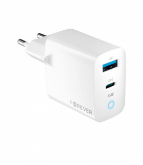 Forever ładowarka sieciowa GaN PD QC TC-06-65AC 1x USB-C 1x USB 65W biała TFO GSM171397