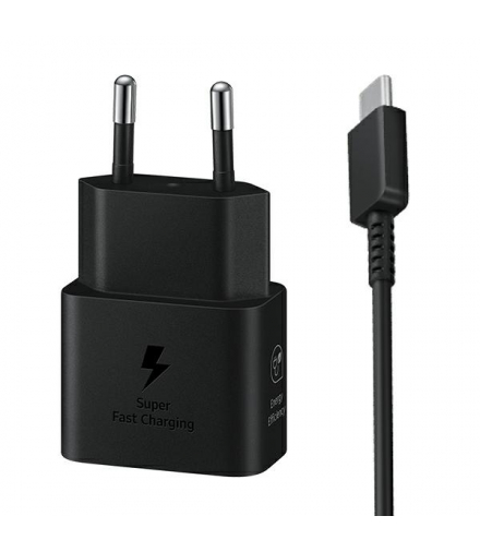 Samsung ładowarka sieciowa GaN Super Fast Charger EP-T2510XBEGEU USB C 3A 25W z kablem czarna TFO AKGAOLADSAM00061