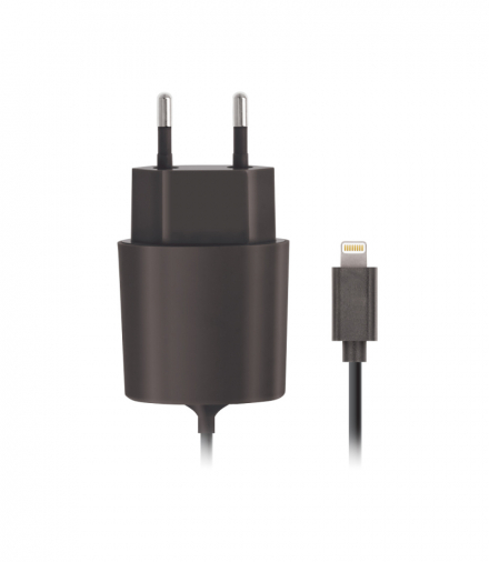 Forever ładowarka sieciowa 2,1A czarna z kablem Lightning 1,2 m TFO GSM020337