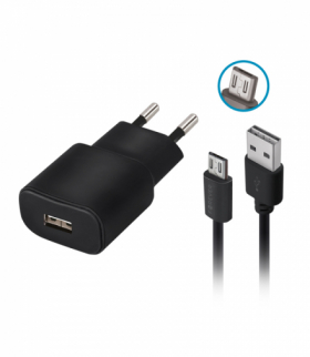 Forever ładowarka sieciowa TC-01 1x USB 2A czarna + kabel microUSB TFO GSM032675