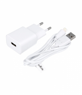 Maxlife ładowarka sieciowa MXTC-01 1x USB 2,1A biała + kabel Lightning TFO OEM001530