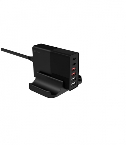 Devia ładowarka sieciowa Extreme PD QC 3.0 75W 2x USB-C 4x USB czarna TFO BRA011857