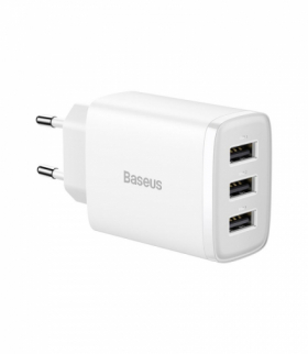 Baseus ładowarka sieciowa Compact 3 x USB biała 17W TFO BRA011961