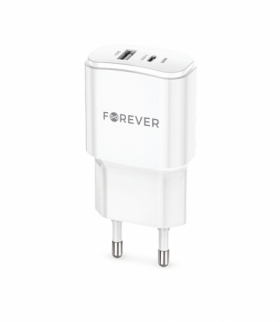 Forever ładowarka sieciowa PD QC TC-01-20AC 1x USB-C 1x USB 20W biała TFO GSM170734