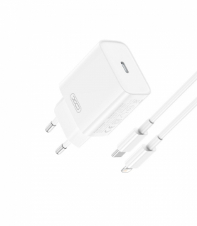 XO ładowarka sieciowa CE15 PD 20W 1x USB-C biała + kabel USB-C - Lightning TFO GSM172928