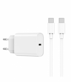 WIWU ładowarka sieciowa Wi-U001 PD 20W 1x USB-C biała + kabel USB-C - USB-C TFO GSM174817