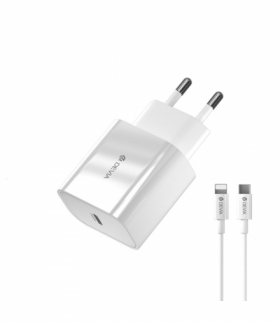 Devia ładowarka sieciowa Smart PD 20W 1x USB-C biała + kabel Lightning - USB-C V2 TFO BRA013330