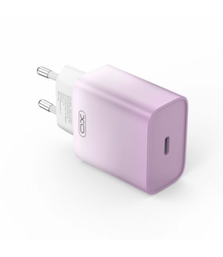 XO ładowarka sieciowa CE18 PD 30W 1x USB-C fioletowo-biała TFO GSM176791