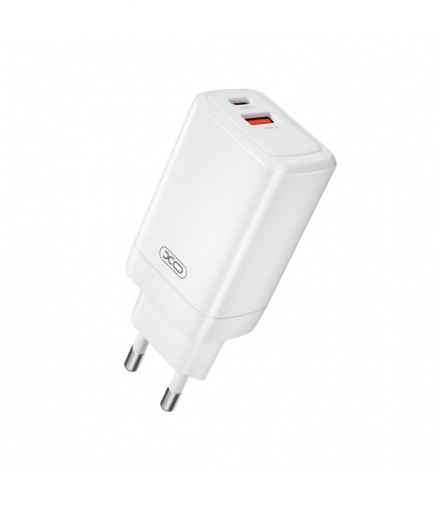XO ładowarka sieciowa CE17 PD 65W 1x USB-C 1x USB biała TFO GSM176798