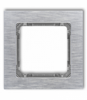 DECO Ramka uniwersalna pojedyncza - aluminium szczotkowane (ramka: srebrna, spód: grafitowy) Srebrny Karlik 7-11-DRA-1
