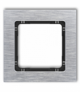 DECO Ramka uniwersalna pojedyncza - aluminium szczotkowane (ramka: srebrna, spód: czarny) Srebrny Karlik 7-12-DRA-1