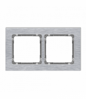 DECO Ramka uniwersalna podwójna - aluminium szczotkowane (ramka: srebrna, spód: grafitowy) Srebrny Karlik 7-11-DRA-2