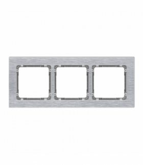 DECO Ramka uniwersalna potrójna - aluminium szczotkowane (ramka: srebrna, spód: grafitowy) Srebrny Karlik 7-11-DRA-3