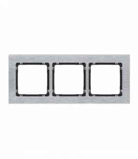 DECO Ramka uniwersalna potrójna - aluminium szczotkowane (ramka: srebrna, spód: czarny) Srebrny Karlik 7-12-DRA-3