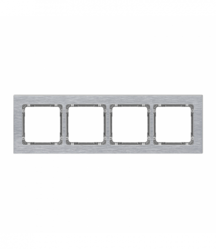 DECO Ramka uniwersalna poczwórna - aluminium szczotkowane (ramka: srebrna, spód: grafitowy) Srebrny Karlik 7-11-DRA-4