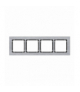 DECO Ramka uniwersalna poczwórna - aluminium szczotkowane (ramka: srebrna, spód: czarny) Srebrny Karlik 7-12-DRA-4