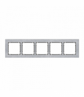 DECO Ramka uniwersalna pięciokrotna - aluminium szczotkowane (ramka: srebrna, spód: grafitowy) Srebrny Karlik 7-11-DRA-5
