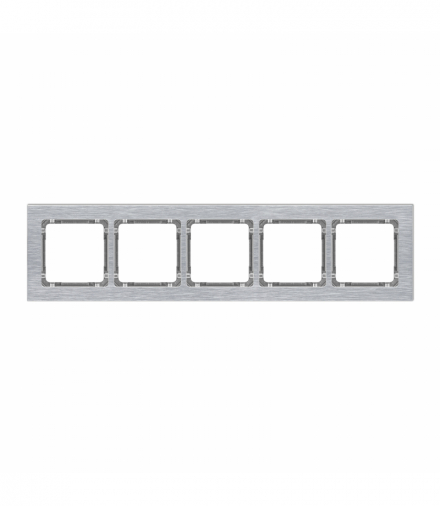 DECO Ramka uniwersalna pięciokrotna - aluminium szczotkowane (ramka: srebrna, spód: grafitowy) Srebrny Karlik 7-11-DRA-5