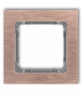 DECO Ramka uniwersalna pojedyncza - aluminium szczotkowane (ramka: kolor miedziany, spód: grafitowy) Miedziany Karlik 9-11-DRA-1