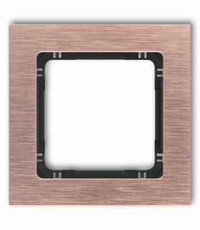 DECO Ramka uniwersalna pojedyncza - aluminium szczotkowane (ramka: kolor miedziany, spód: czarny) Miedziany Karlik 9-12-DRA-1